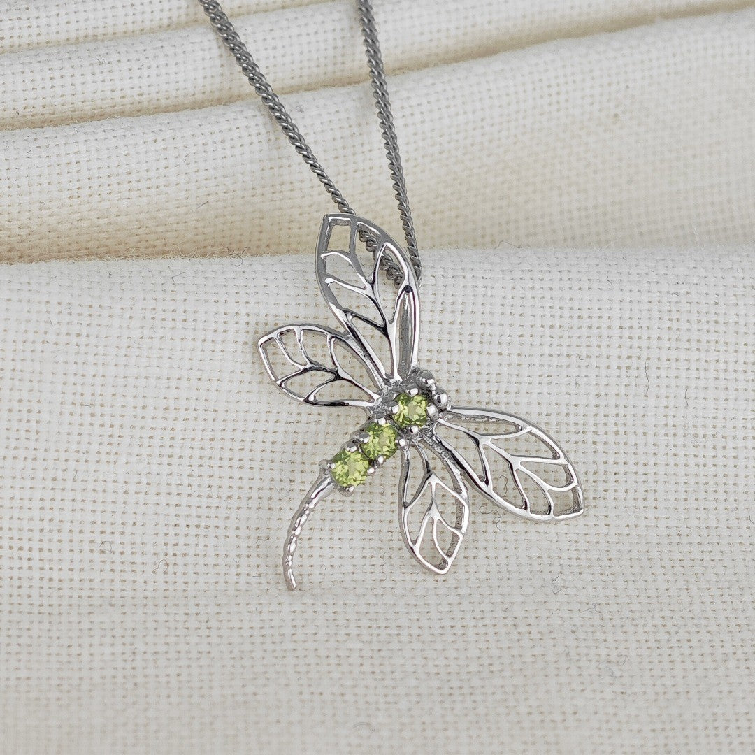 peridot silver necklace image 6