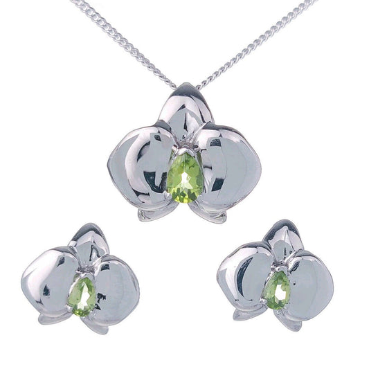 peridot silver earrings