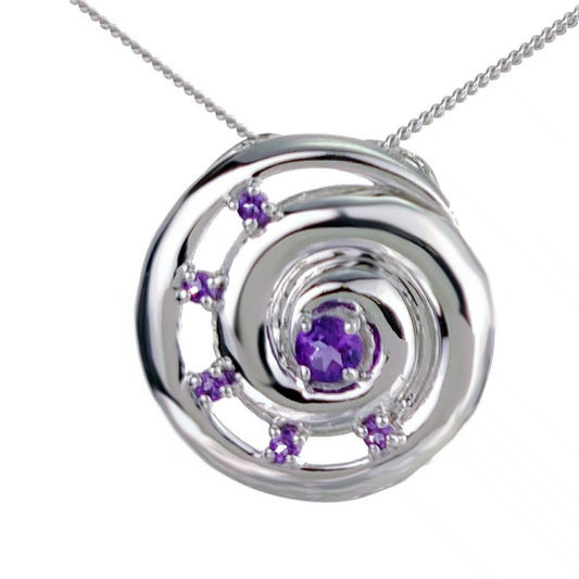 Amethyst Ammonite Statement Necklace 0.5ct Sterling Silver
