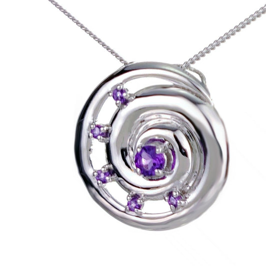 Amethyst Ammonite Statement Necklace 0.5ct Sterling Silver