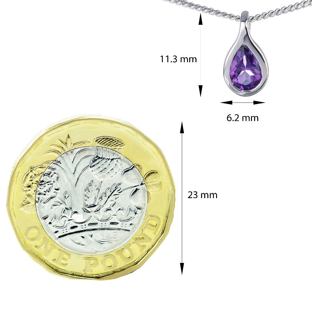 Amethyst Necklace Sterling Silver