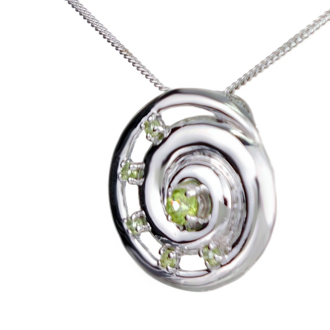 peridot silver pendant necklace image 5