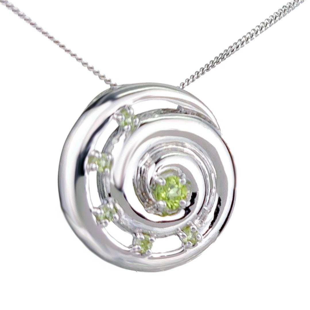 peridot silver pendant necklace image 4