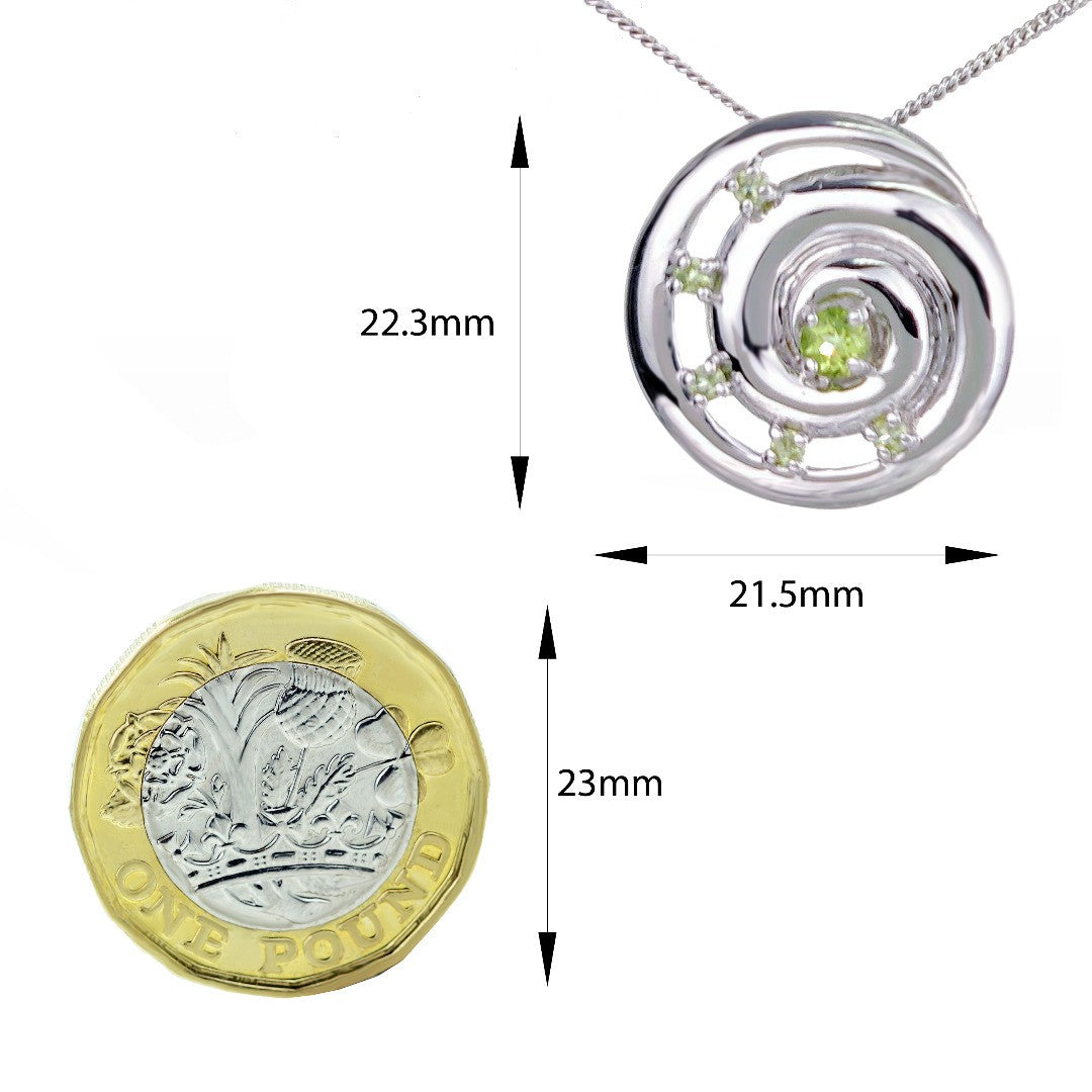 peridot silver pendant necklace image 3