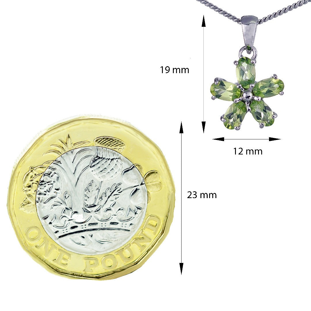 peridot silver pendant necklace image 3
