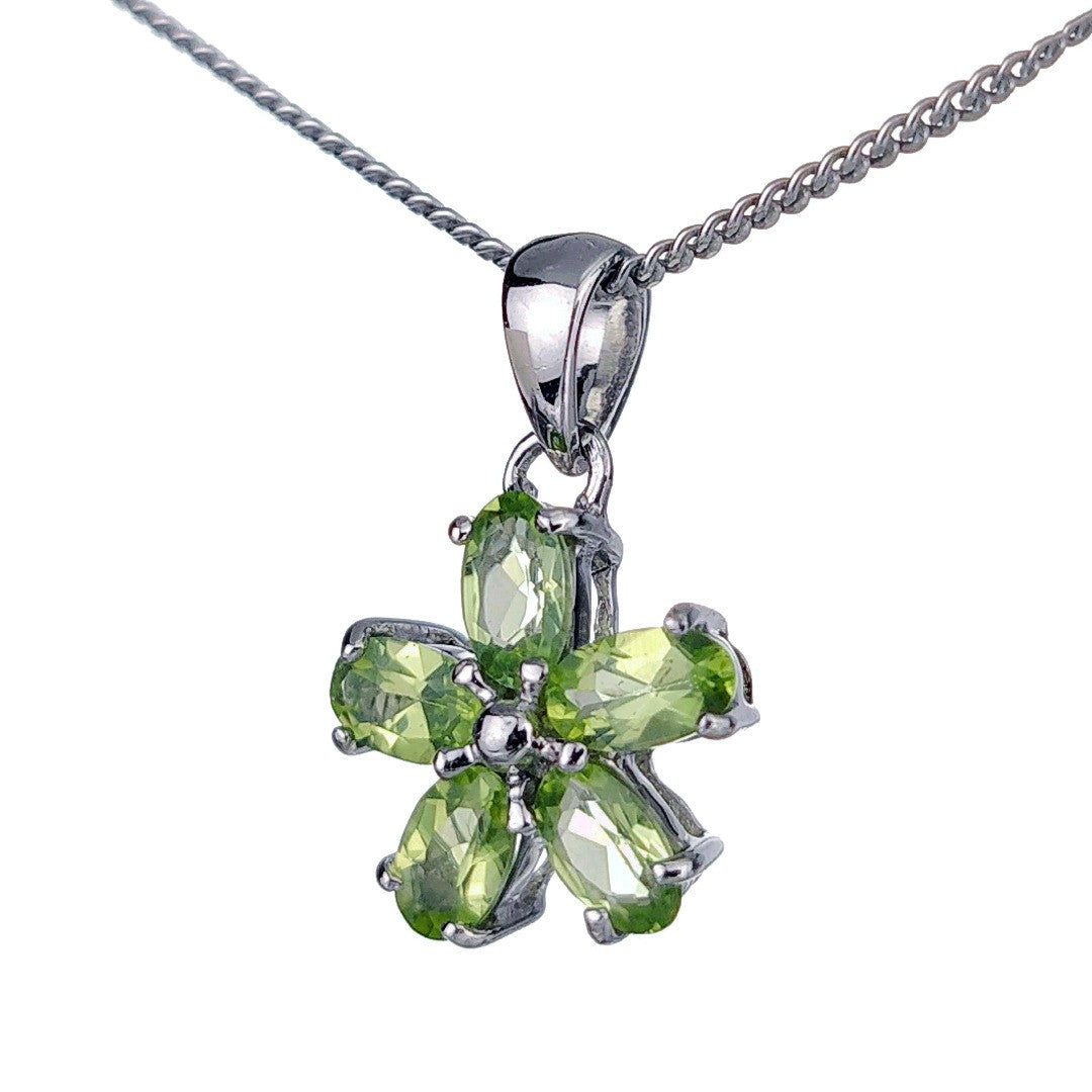 peridot silver pendant necklace image 7