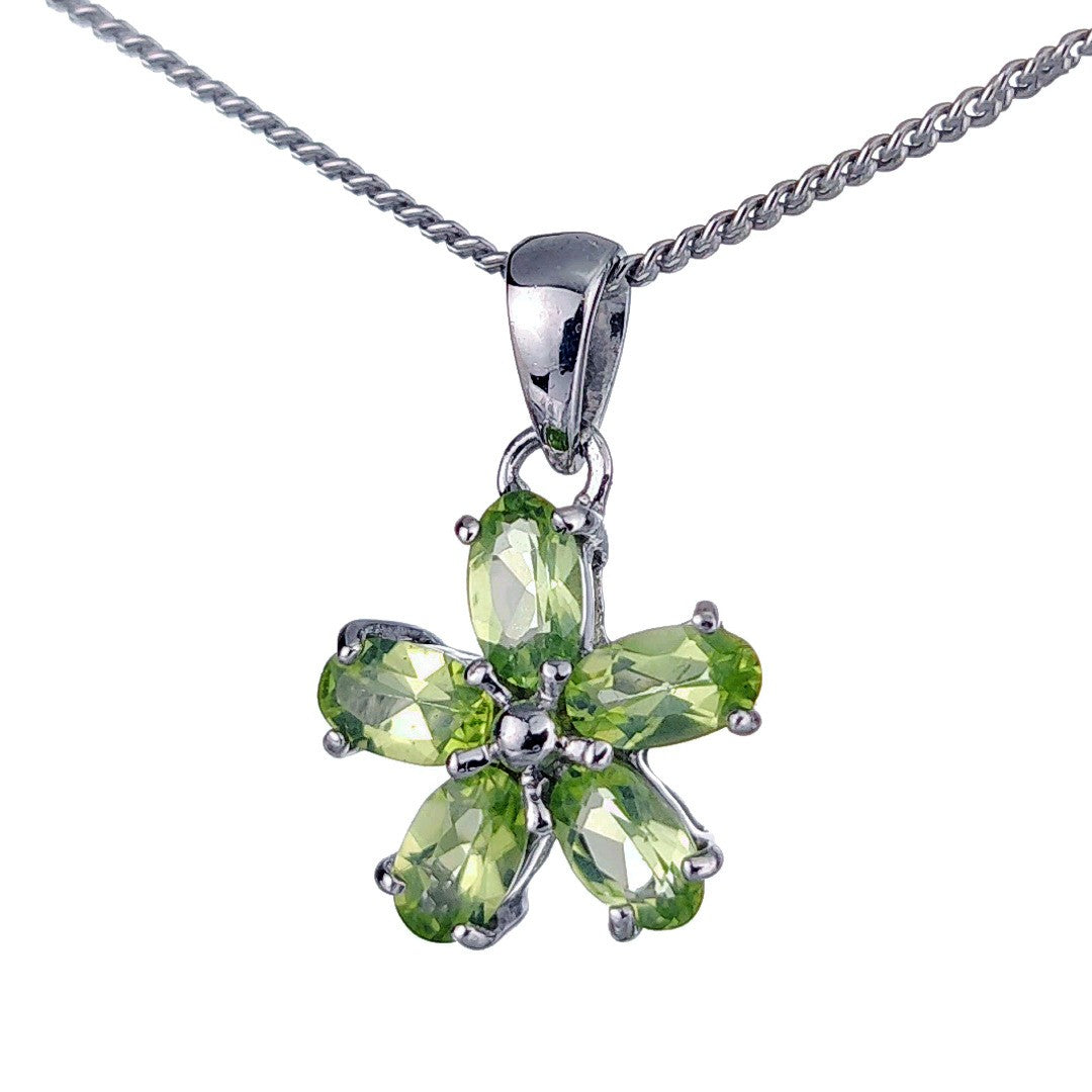 peridot silver pendant necklace image 6