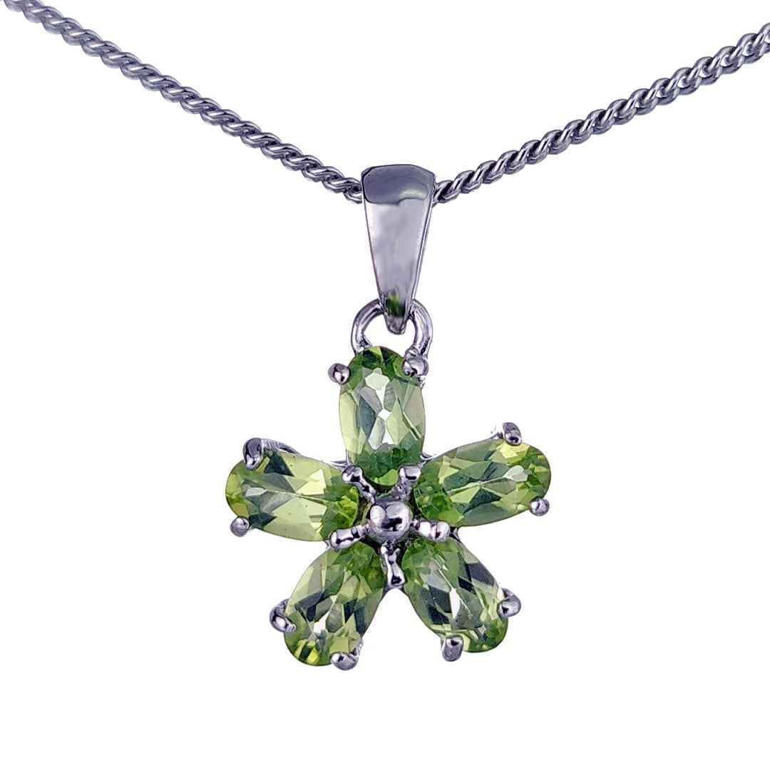 peridot silver pendant necklace
