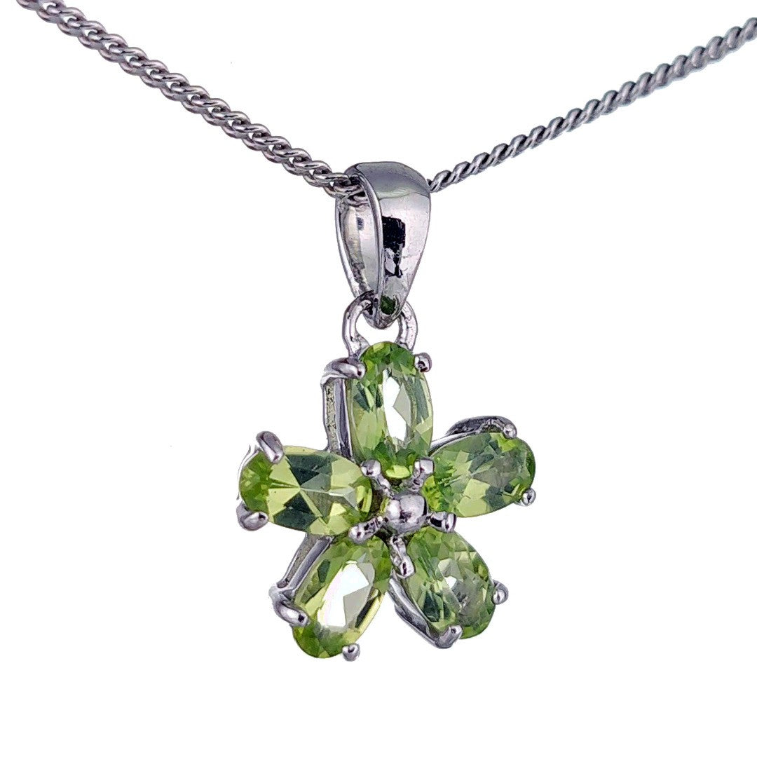 peridot silver pendant necklace image 4