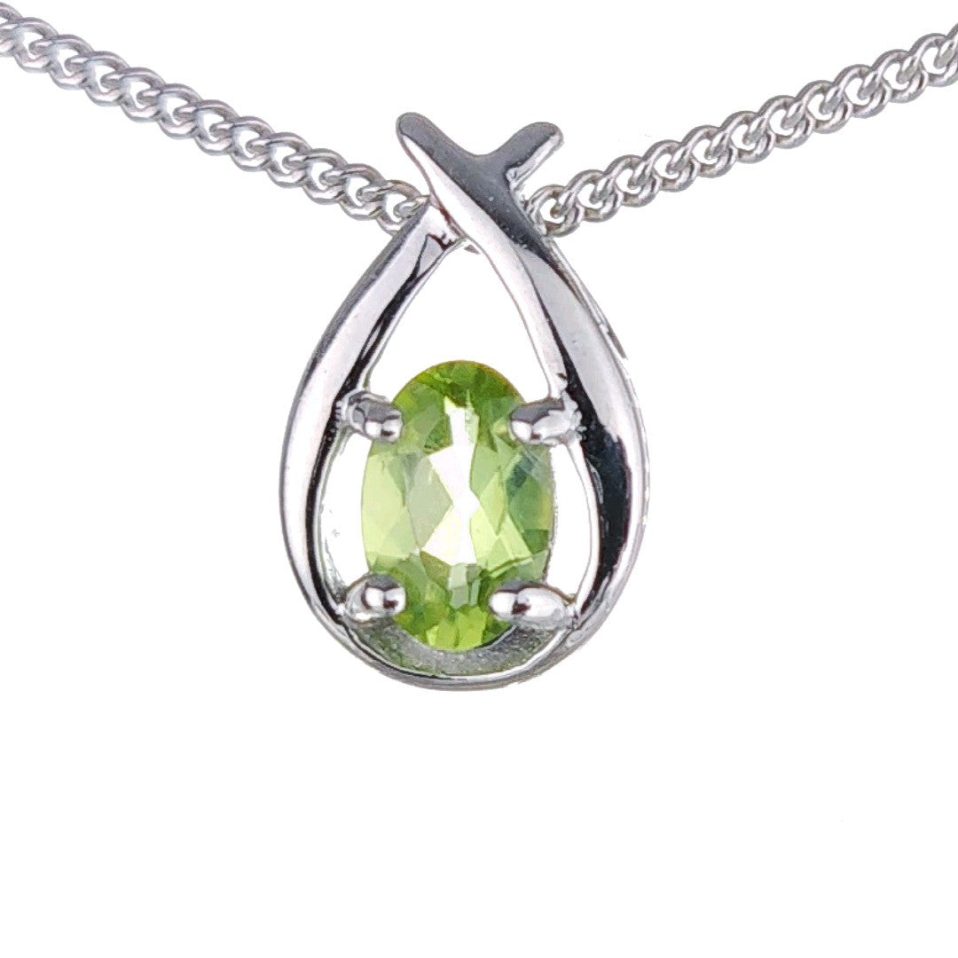 peridot metal pendant necklace image 6