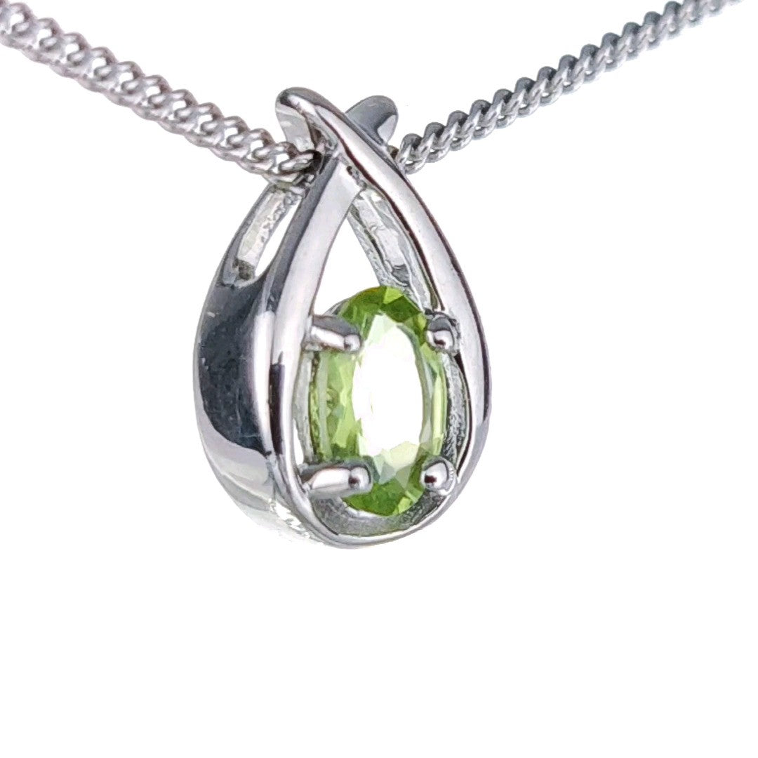 peridot metal pendant necklace image 5