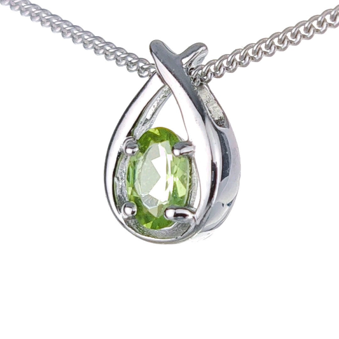 peridot metal pendant necklace image 7