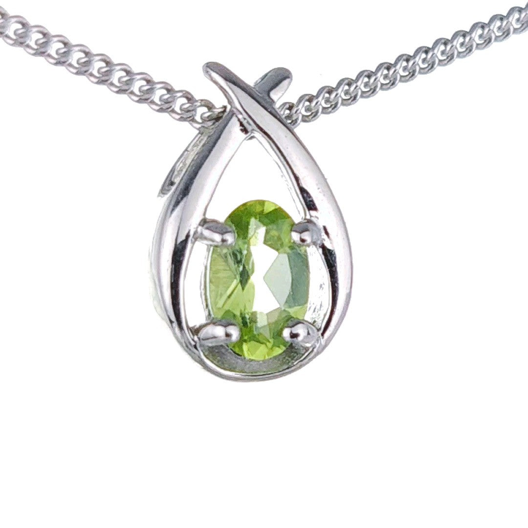 peridot metal pendant necklace image 4