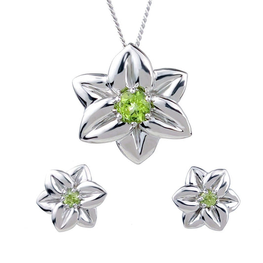 peridot silver necklace