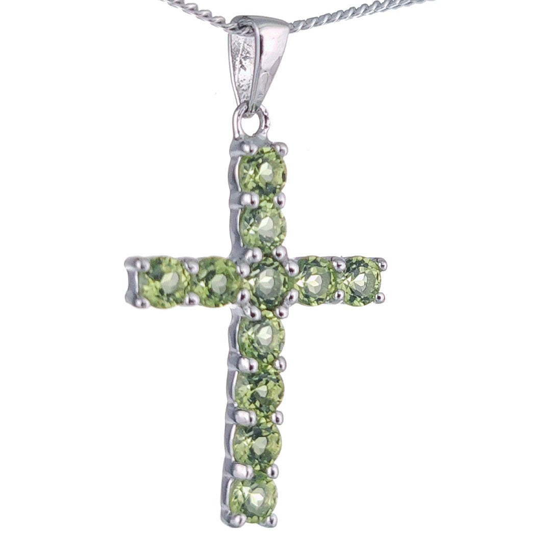 peridot silver pendant necklace image 4