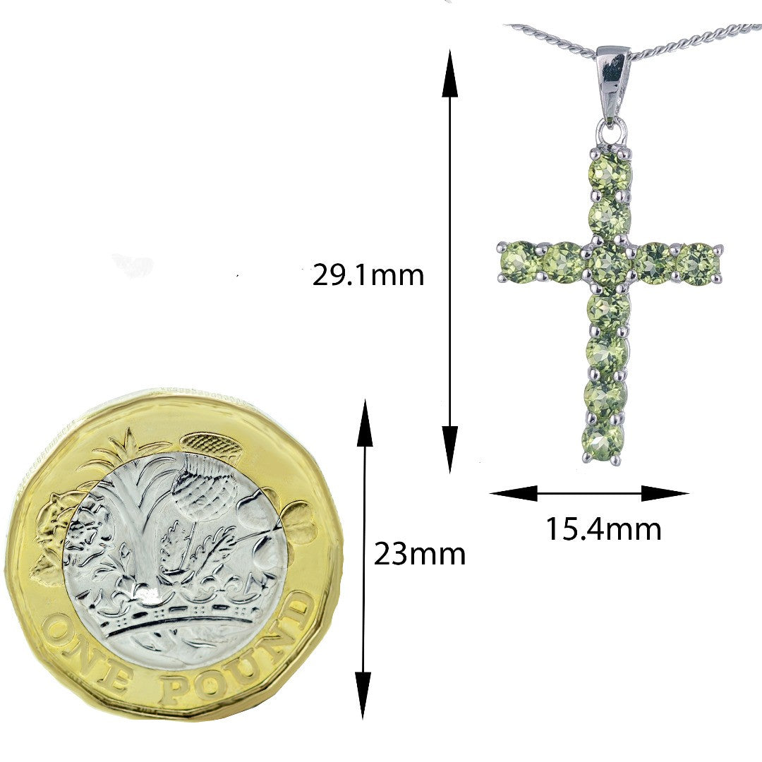 peridot silver pendant necklace image 3