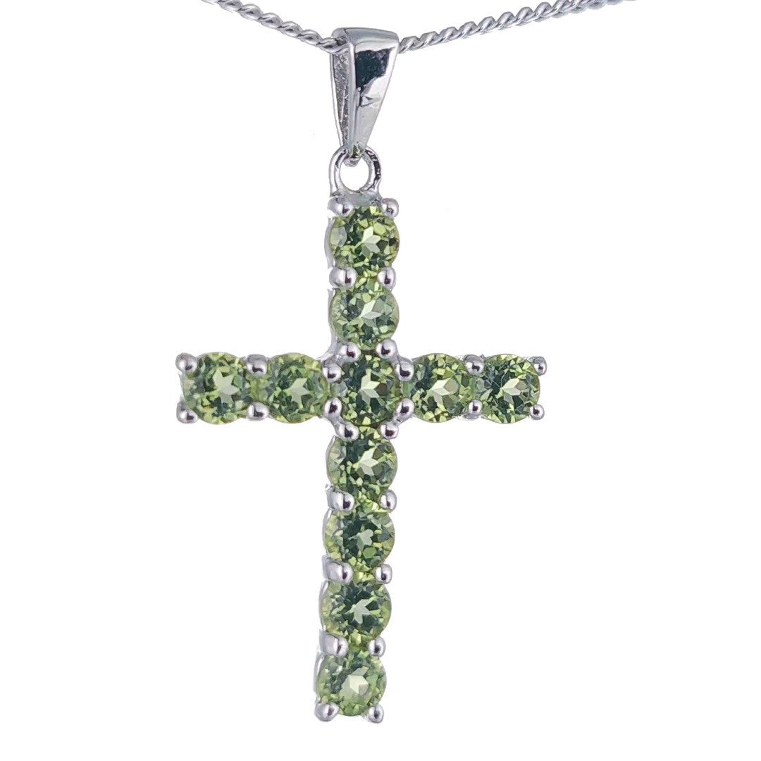 peridot silver pendant necklace image 5