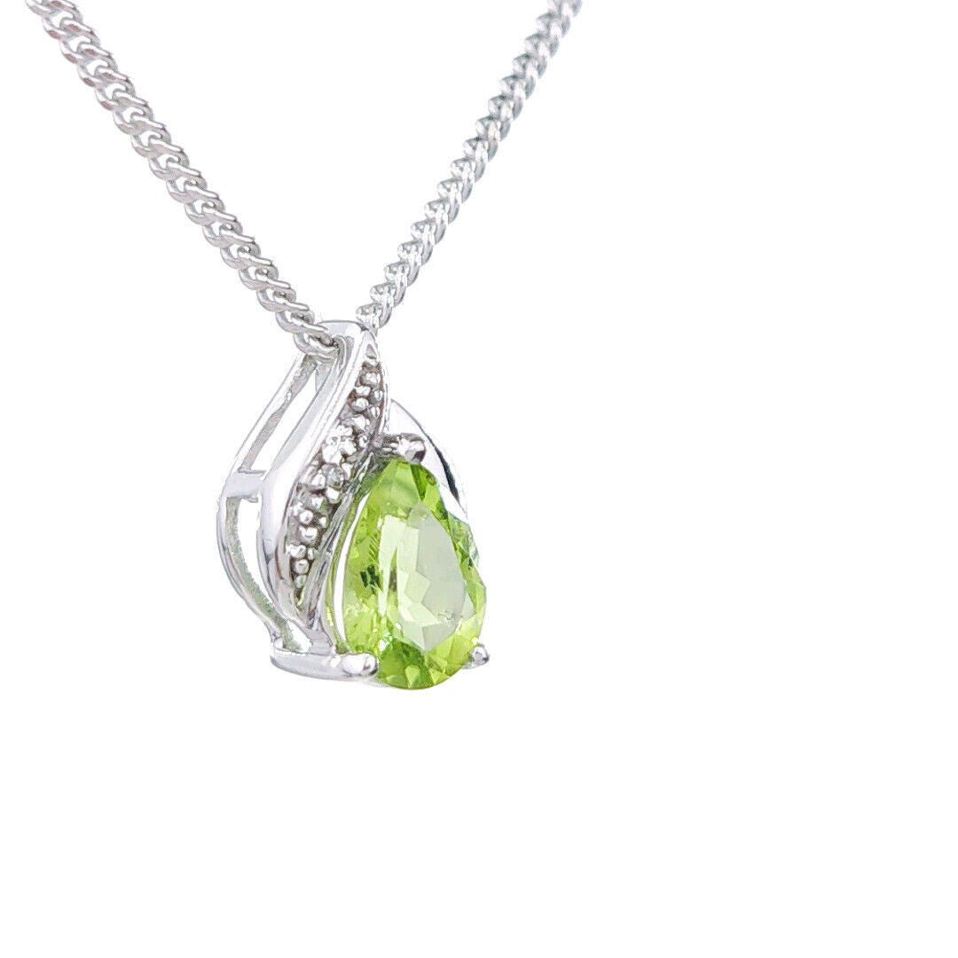 peridot silver pendant necklace image 5