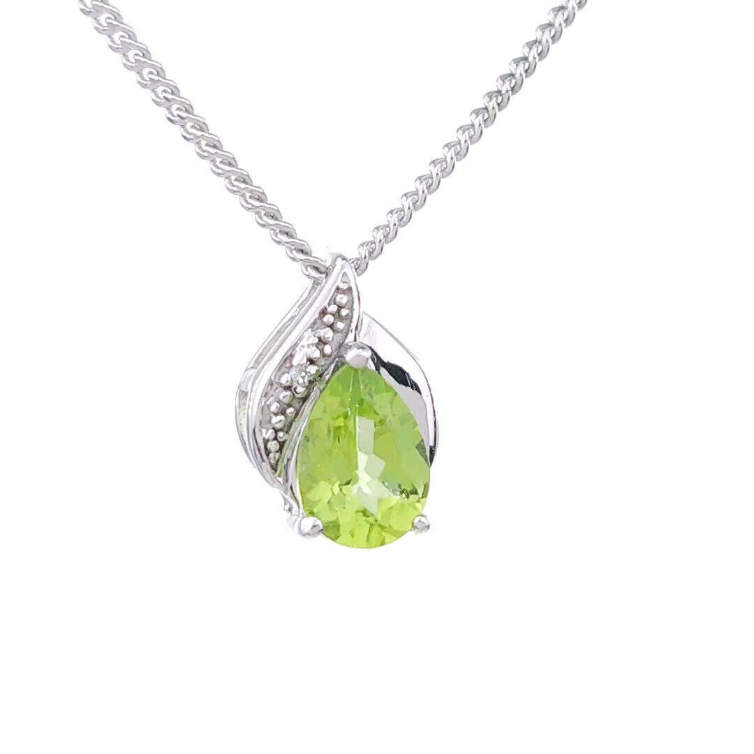peridot silver pendant necklace