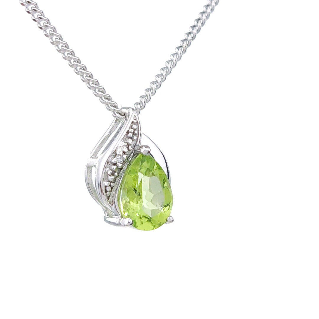 peridot silver pendant necklace image 6