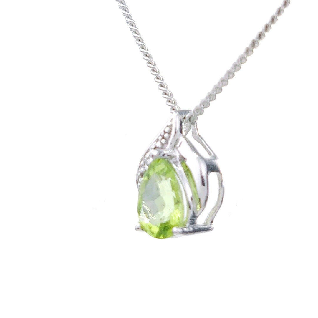 peridot silver pendant necklace image 7