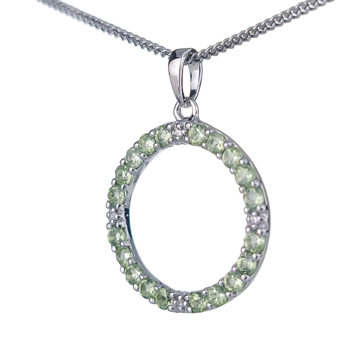 peridot silver pendant necklace image 6