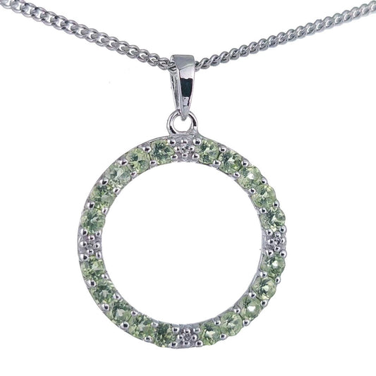 peridot silver pendant necklace