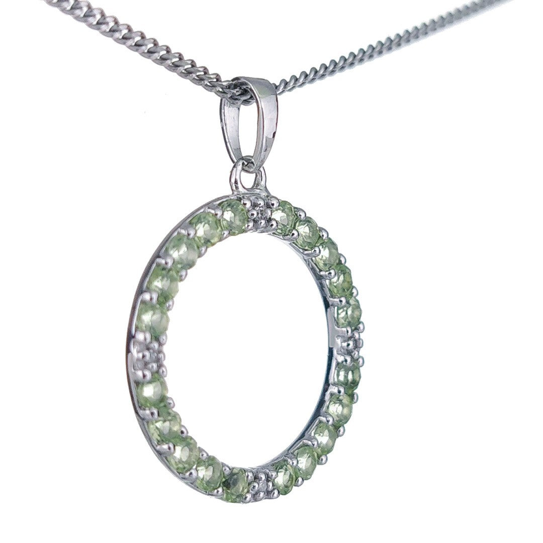 peridot silver pendant necklace image 5
