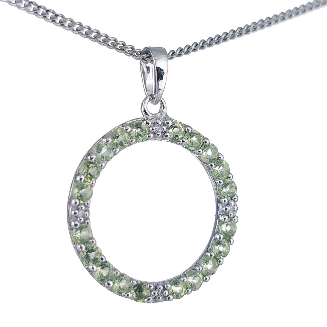 peridot silver pendant necklace image 4