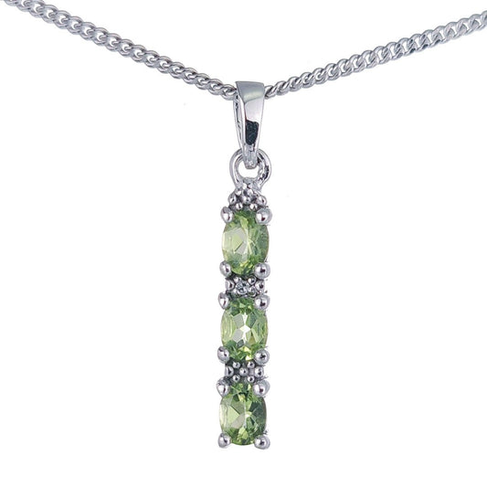 peridot silver pendant necklace