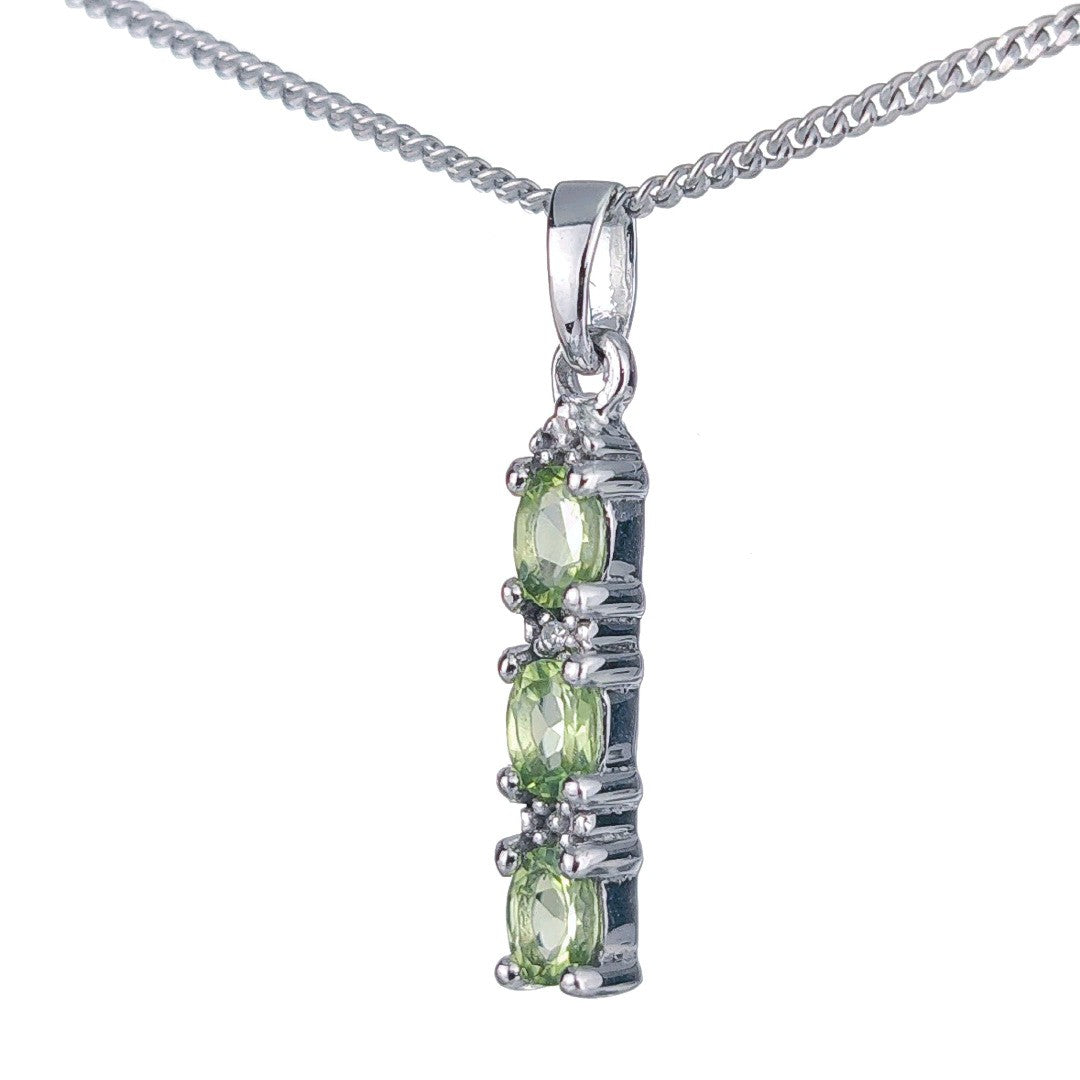 peridot silver pendant necklace image 6