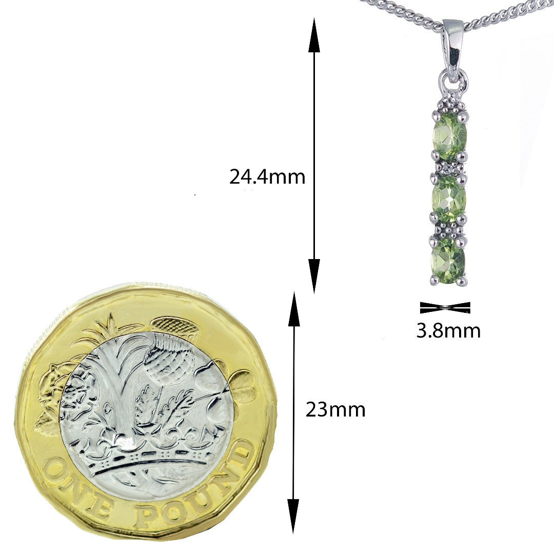 peridot silver pendant necklace image 3
