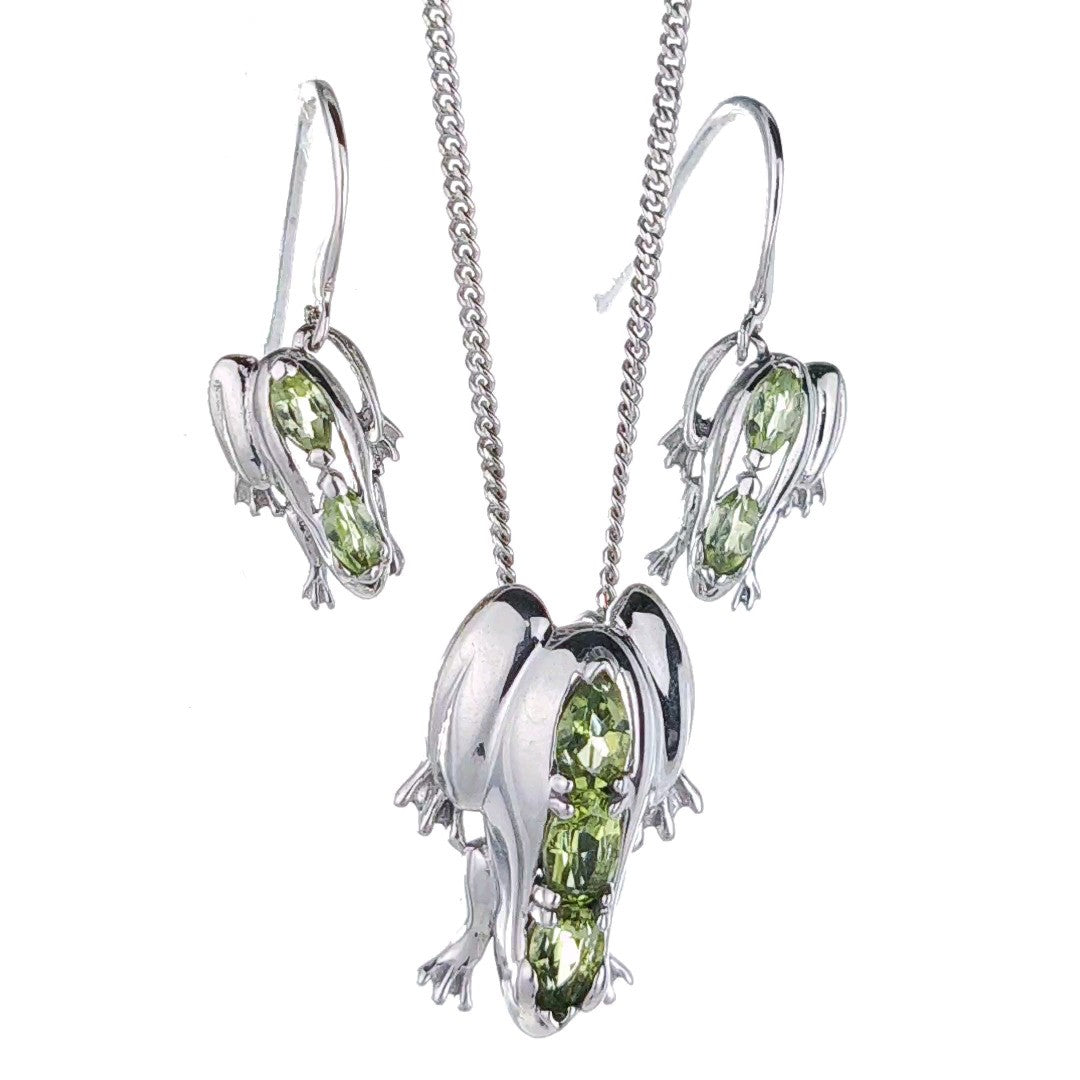 peridot metal dangle earrings image 5