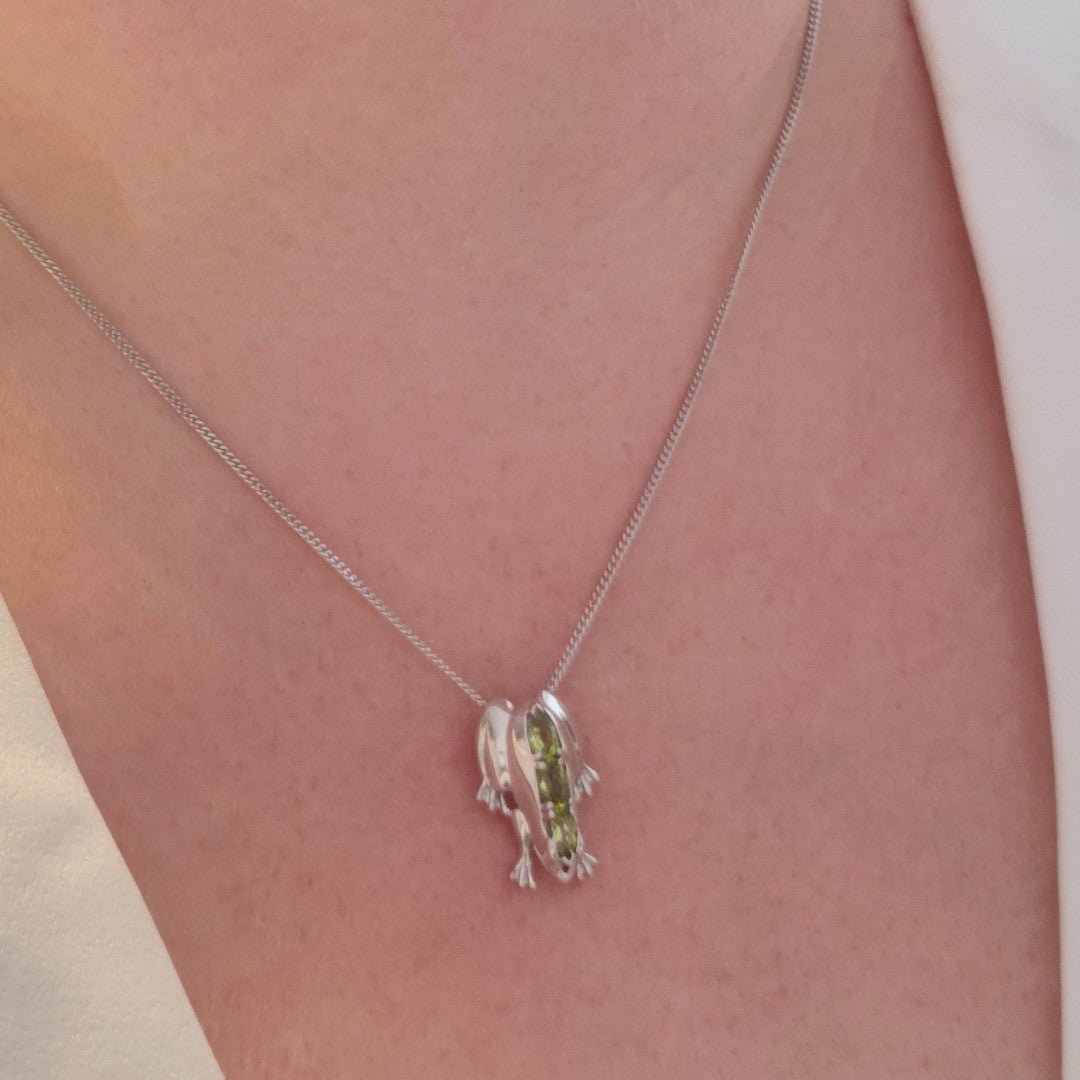 peridot metal dangle earrings image 2
