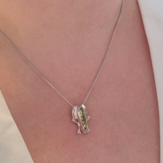 peridot metal dangle earrings image 2