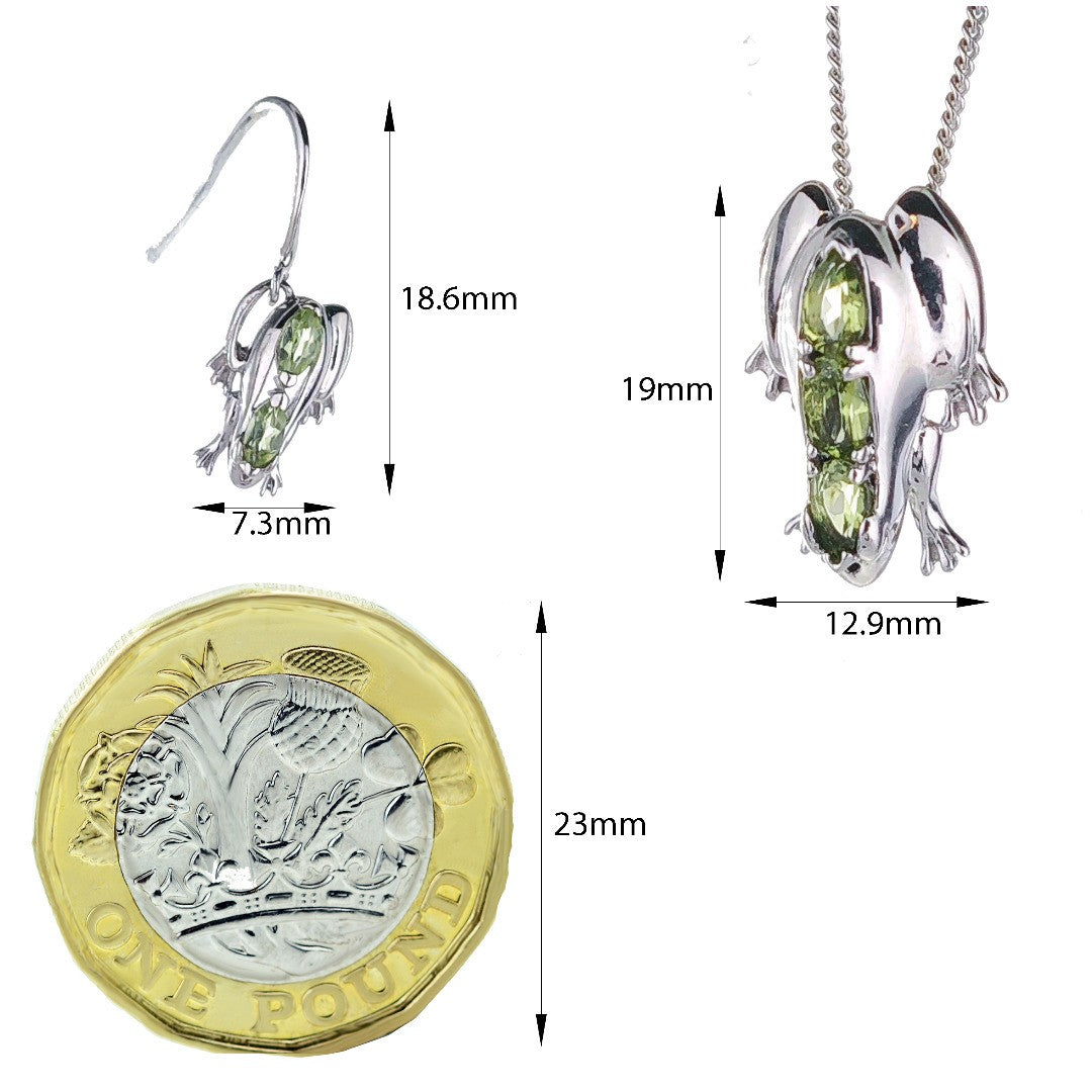 peridot metal dangle earrings image 4
