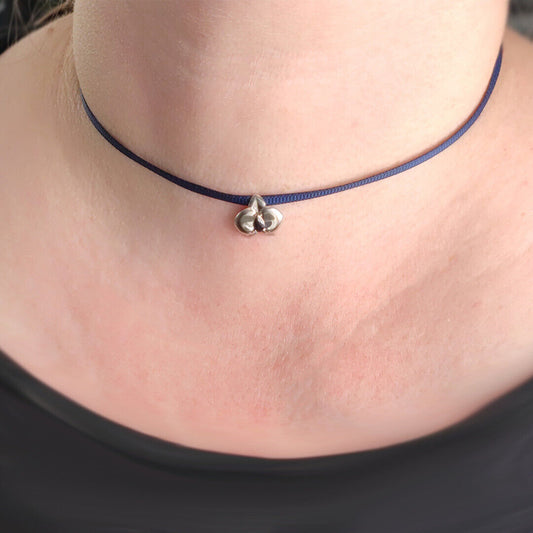Sapphire Orchid Choker Sterling Silver Slider September Birthstone