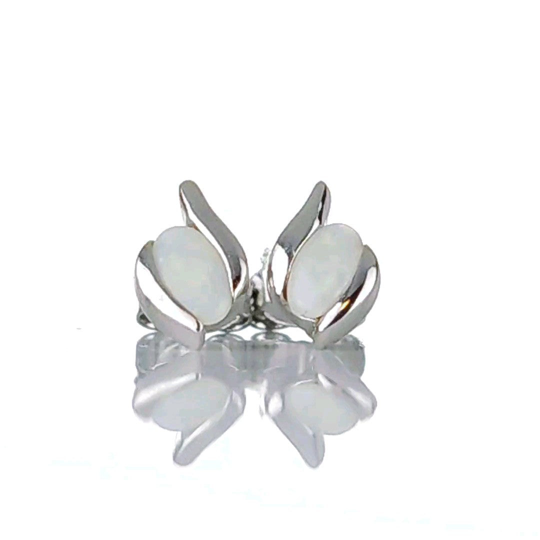 opal stud earrings designed in the UK
