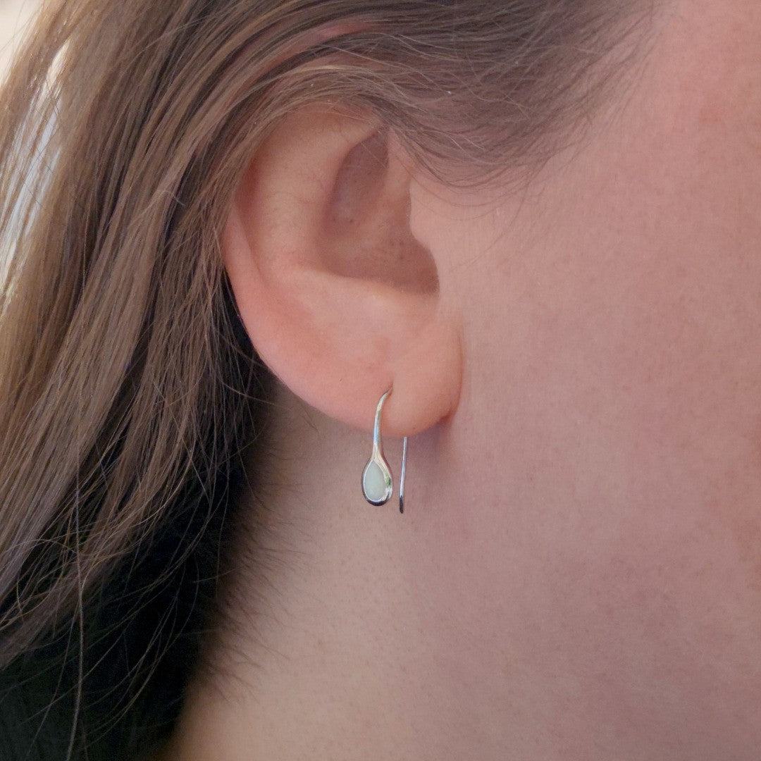 Opal Pear Drop Earrings in Sterling Silver
