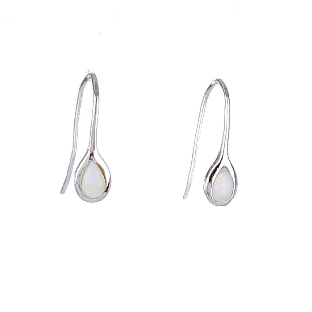 Opal Pear Drop Earrings in Sterling Silver