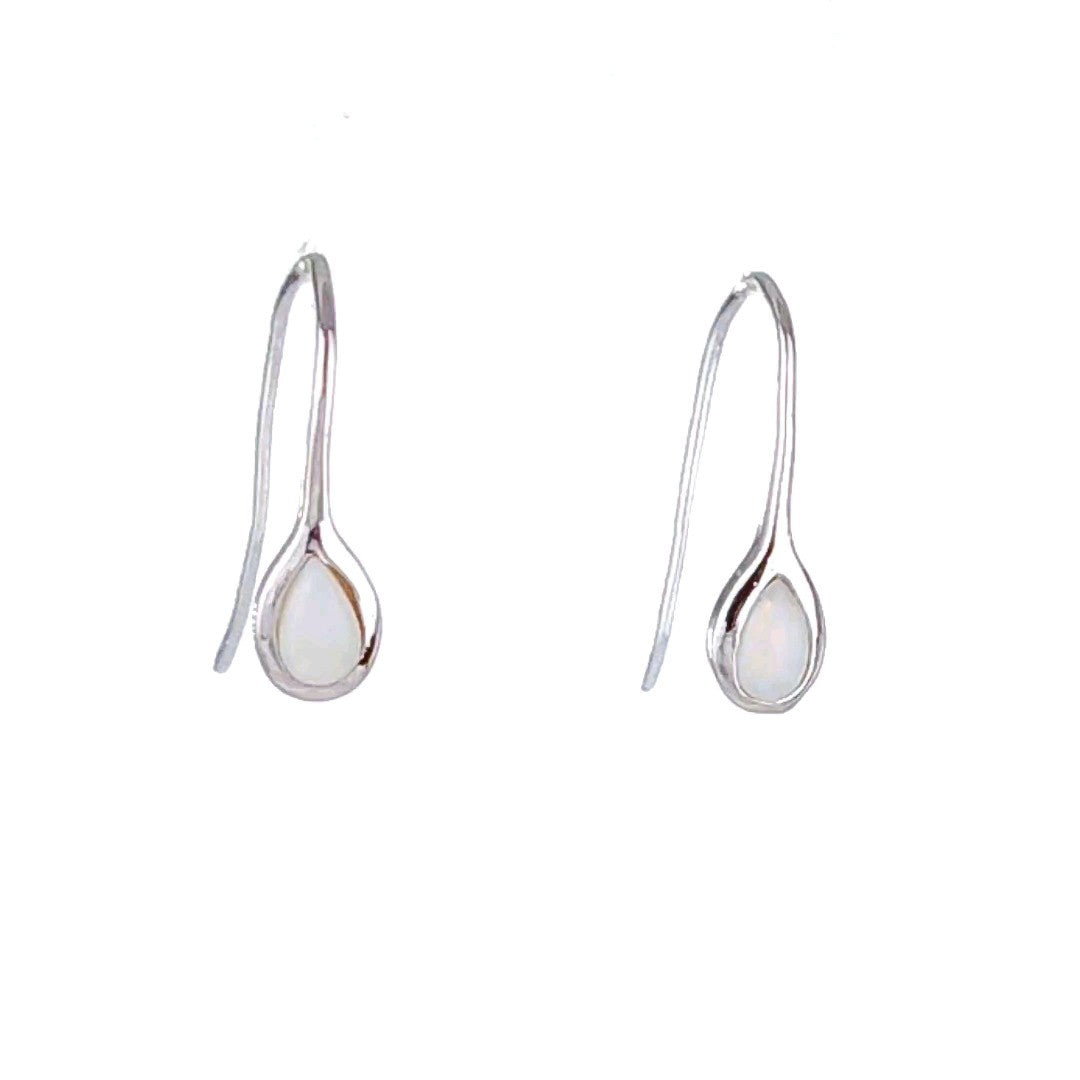 Opal Pear Drop Earrings in Sterling Silver