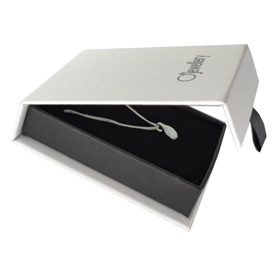 Opal Pear Necklace in Sterling Silver