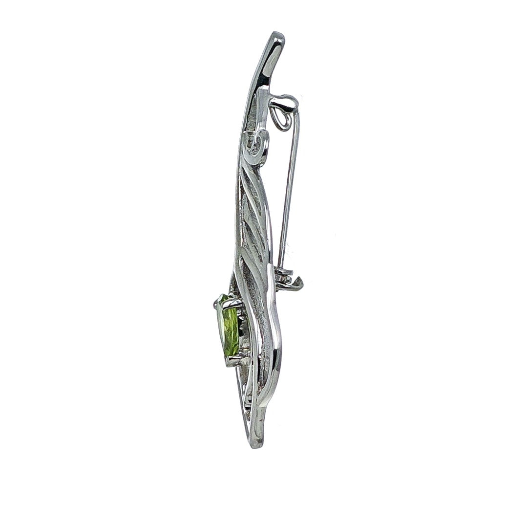 peridot silver brooch image 5