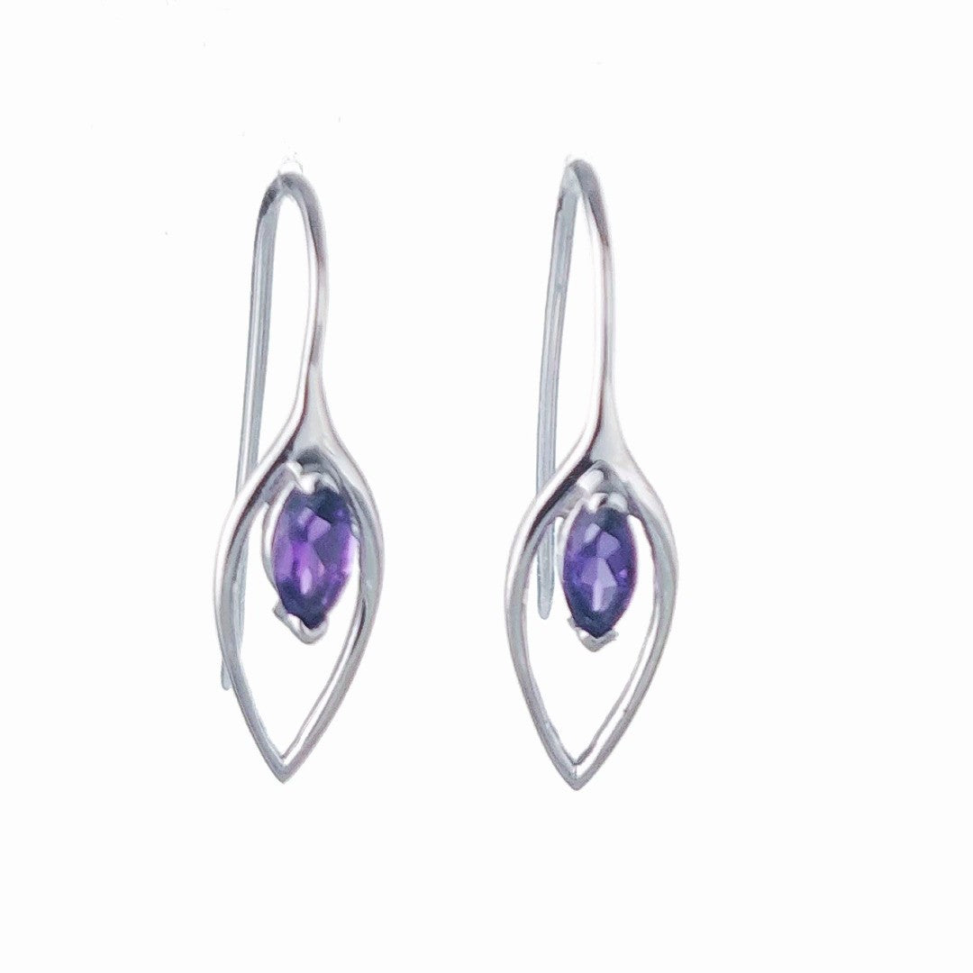 Amethyst Dangle Earrings 0.45ct Sterling Silver