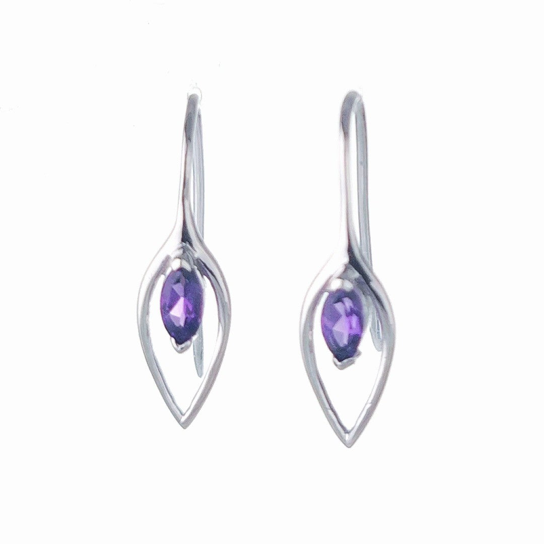 Amethyst Dangle Earrings 0.45ct Sterling Silver