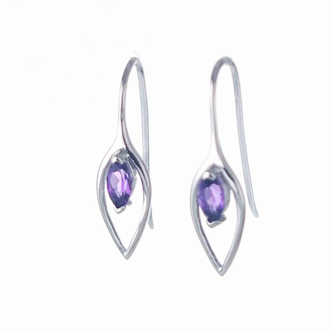 Amethyst Dangle Earrings 0.45ct Sterling Silver
