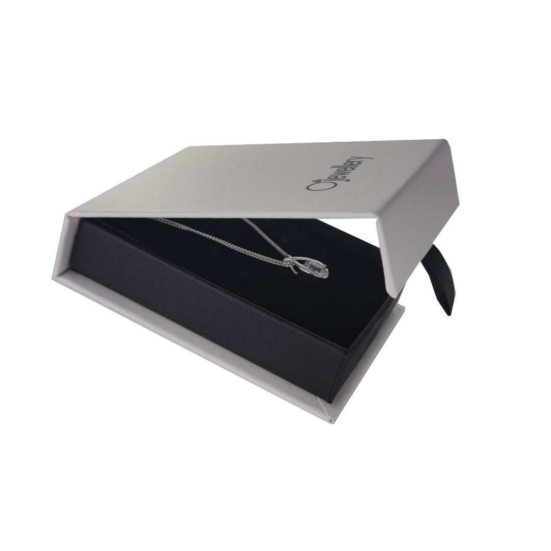 Aquamarine Necklace Sterling Silver Blue Twist Pendant Birthday Gift