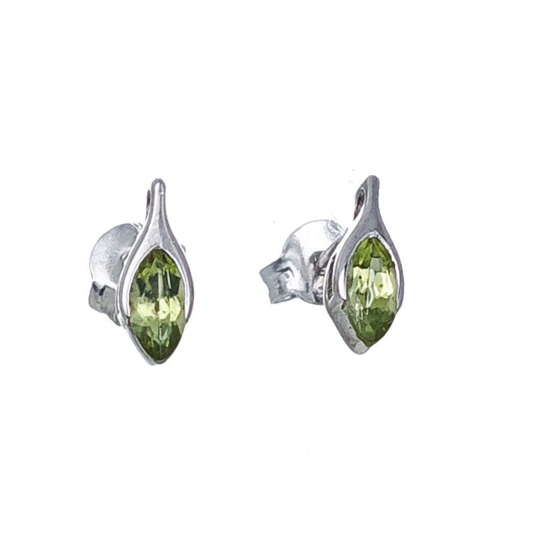 peridot silver stud earrings image 5
