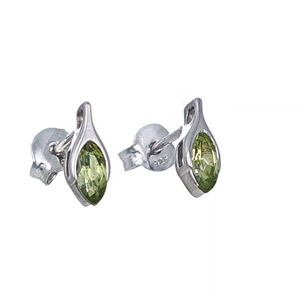 peridot silver stud earrings image 6