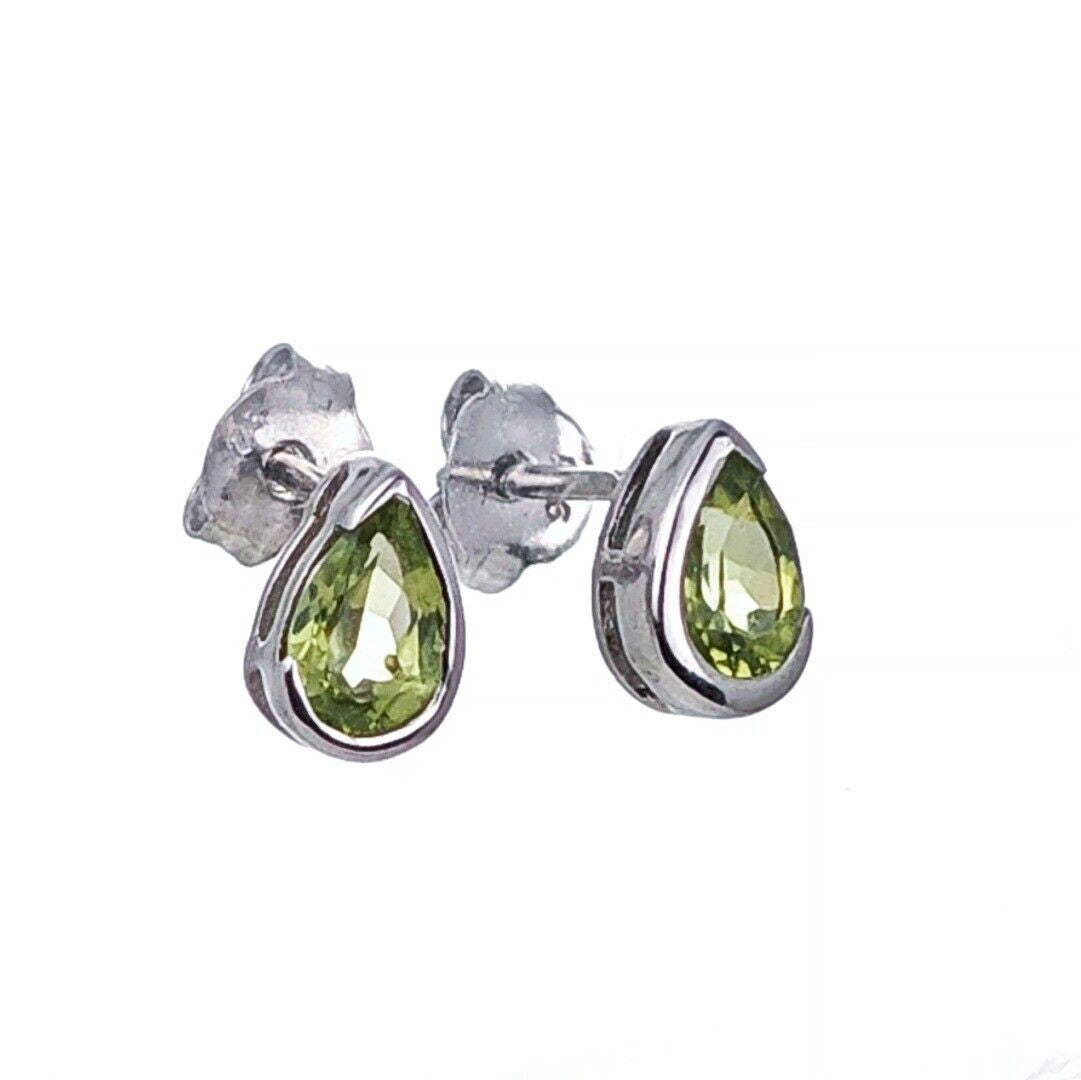 peridot silver stud earrings image 5